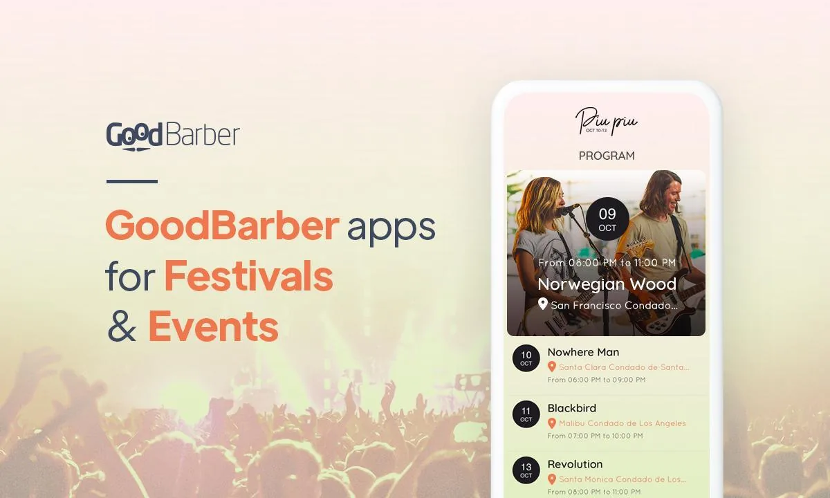 GoodBarber Apps for Festivals and Events